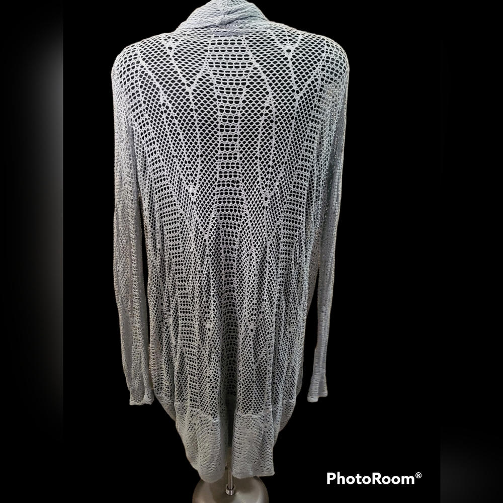 Bella Amore ITALY pale sea foam delicate knit long cardigan XL-1X
